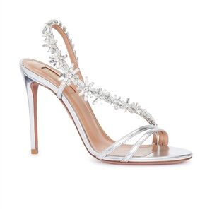 Aquazzura Silver Floral Sandals BRAND NEW